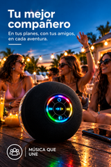 Altavoz Bluetooth 5.0 LED Impermeable con Ventosa