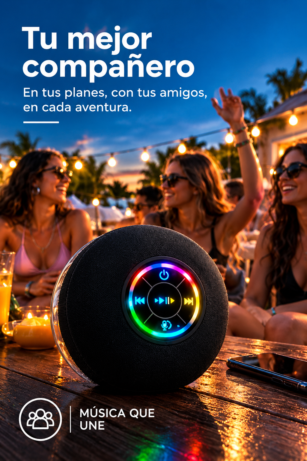 Altavoz Bluetooth 5.0 LED – Música en cualquier lugar