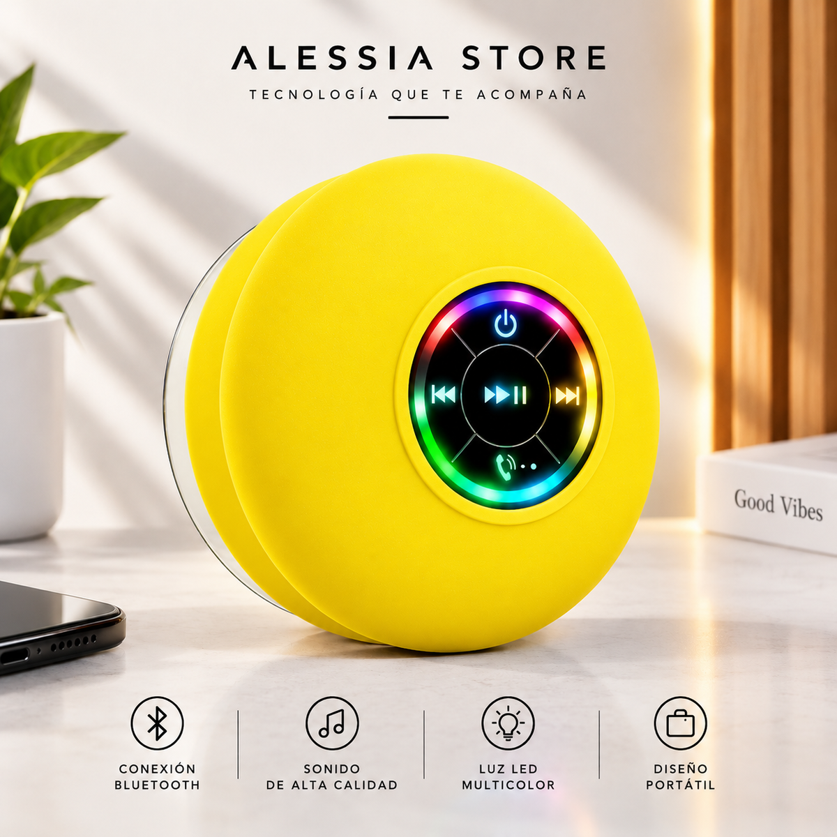 Altavoz Bluetooth 5.0 LED – Música en cualquier lugar